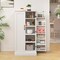 Costway 47.5" kitchen Pantry Cabinet with Doors Adjustable Shelves Anti-toppling Devices